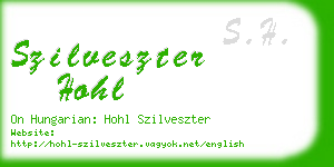 szilveszter hohl business card